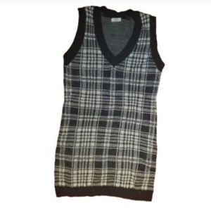 PLAID PRINTED SWEATER DRESS